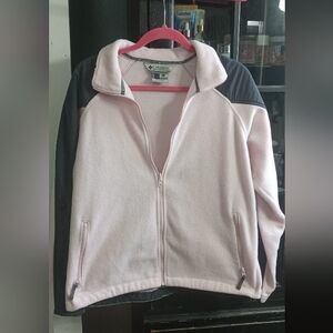 Columbia Light Pink and Dark Gray Fleece Jacket